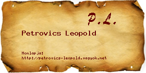 Petrovics Leopold névjegykártya